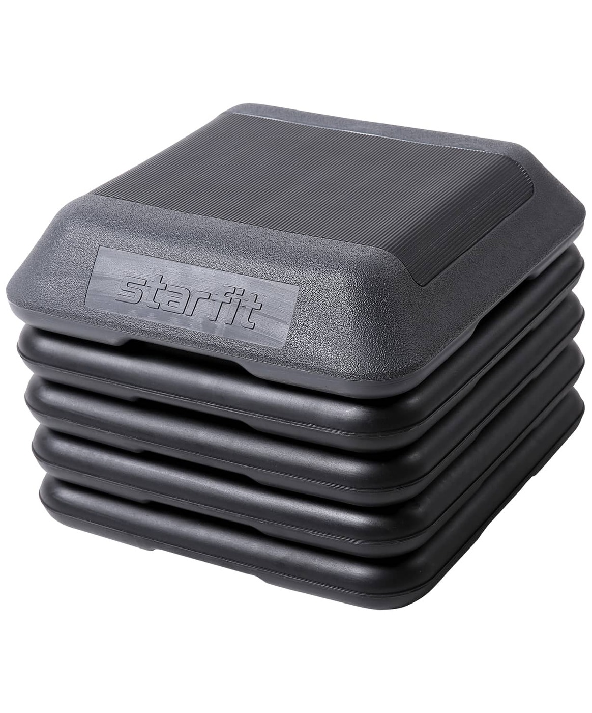 Степ-платформа Starfit SP-401 40х40х30 см, 5-уровневая, квадратная, с обрезиненным покрытием