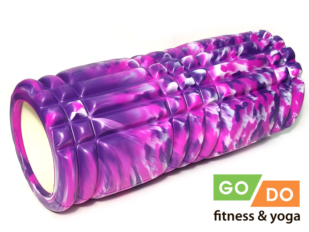 Валик(ролл) GoDo для фитнеса,33см.,рельефный  SX3-33KM-purple