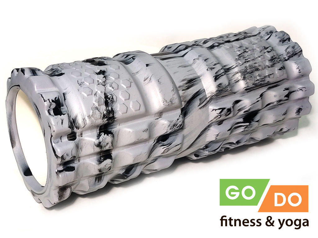 Валик(ролл) GoDo для фитнеса,33см.,рельефный  JG8-33-KM-grey