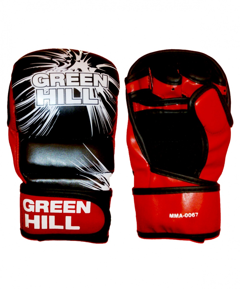 Перчатки для смешанных единоборств MMA-0067, к/з, Green Hill