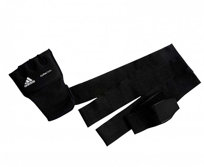 Накладки гелевые с бинтом 2 метра Adidas Quick Wrap Glove Mexican черные