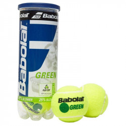 Мяч теннисный BABOLAT Green, войлок, шерсть, нат.резина, желто-зеленый