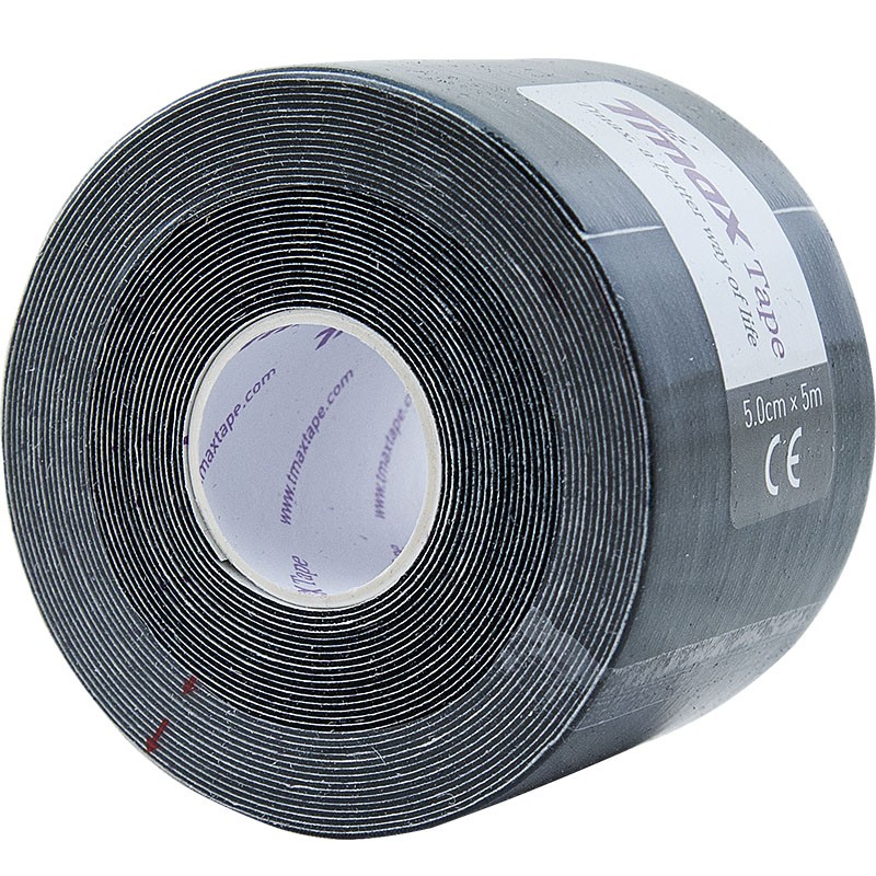 Тейп кинезиологический Tmax Extra Sticky Black (5 см x 5 м)